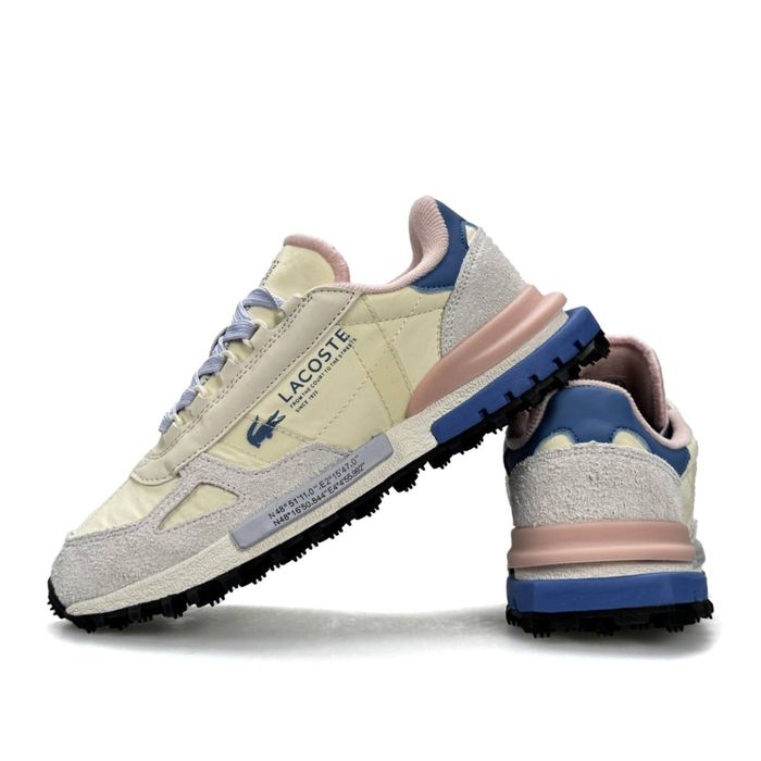 Новинка! Крутезні жіночі кросівки Lacoste Elite Active Beige Blue Pink! Нові! Опоата при отриманні! Розміри: 37,38,39,40,41!