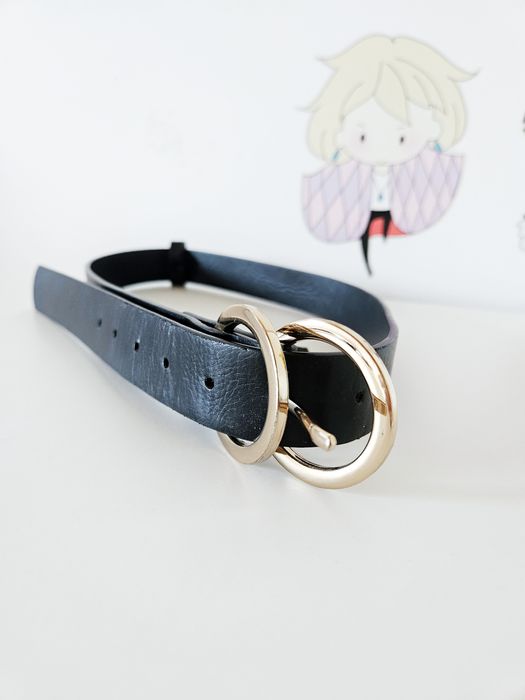 Pasek do spodni czarny damski elegancki