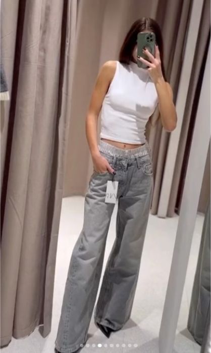 Zara balloon джинсы 36, zara baggy джинси 38