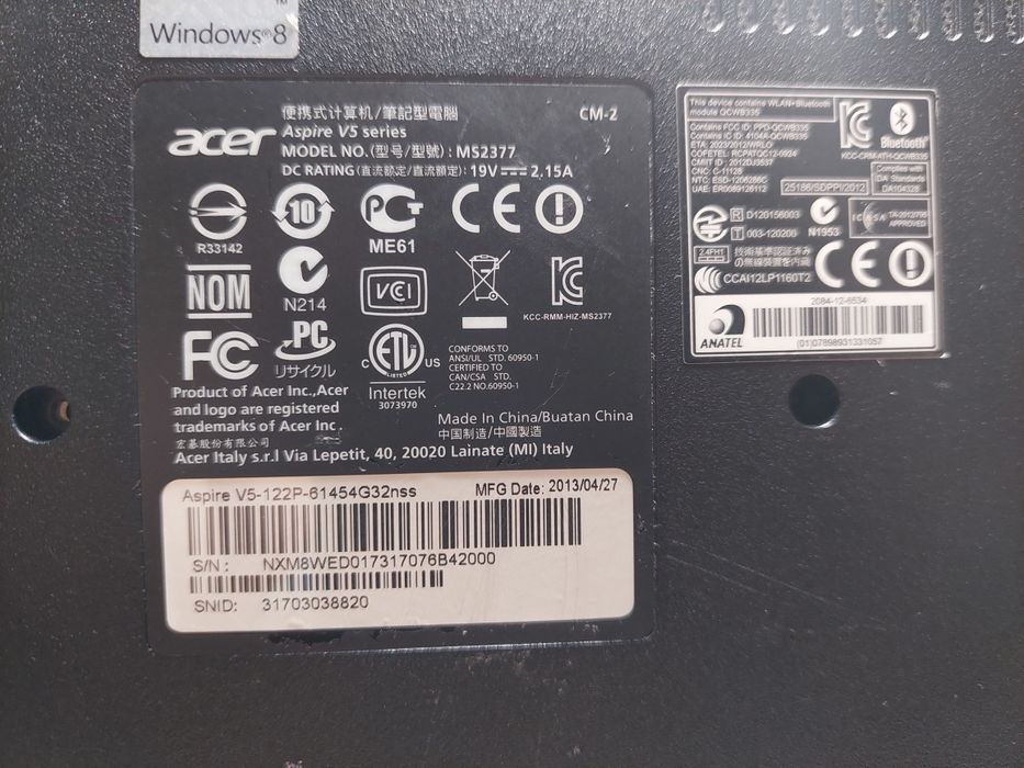 Sprzedam laptopa acer v5 122