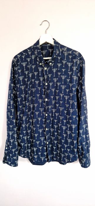 Granatowa koszula regular z długim rękawem Samsøe&Samsøe eur XL