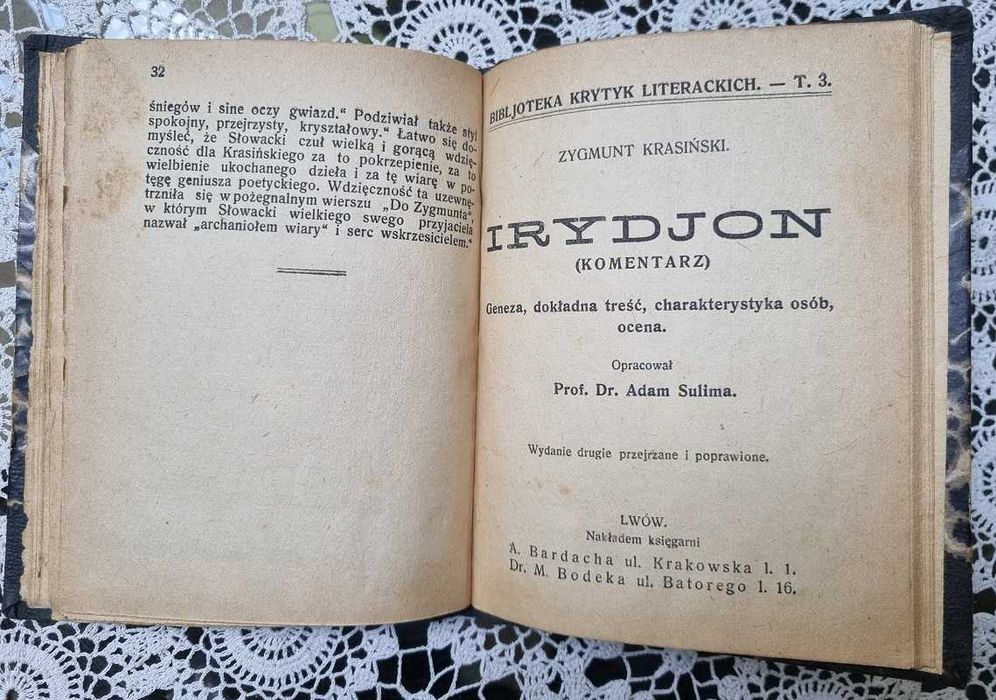 Anhelli, Placówka, Odprawa Posłów Greckich, Irydjon. Wydana we Lwowie.