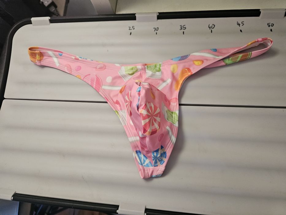 Męskie stringi kąpielówki XXL różowe baby pink candy