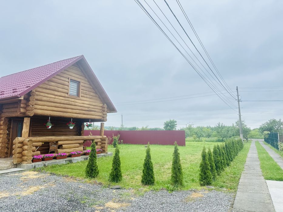 Деревяний будиночок біля термальних вод Косино