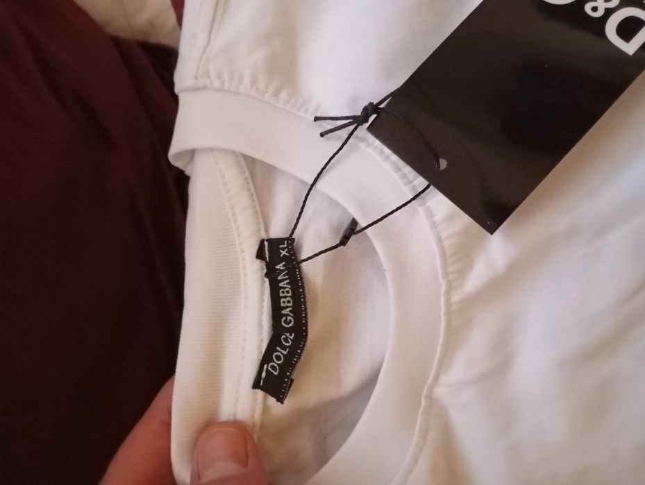 Koszulka biała dolce Gabbana nowa super z logo dg na klacie 2 xl