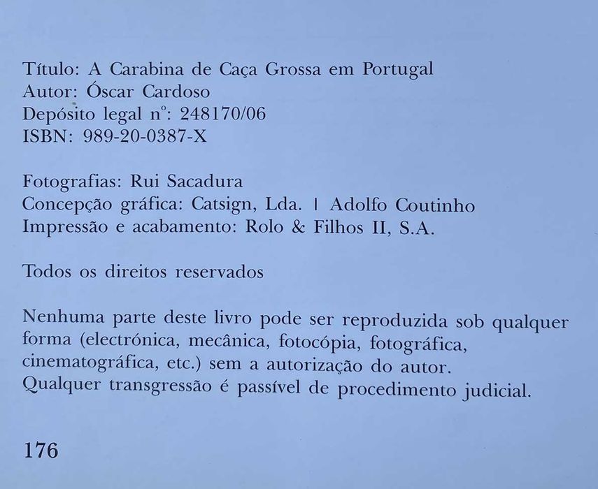 A Carabina de Caça Grossa em Portugal