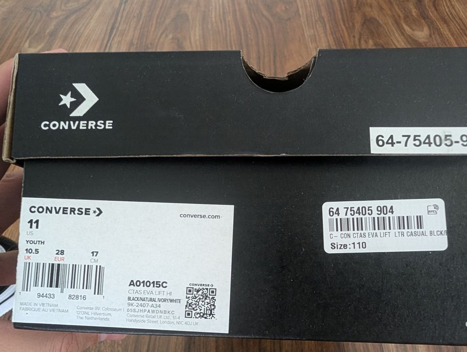 NOWE Trampki Converse Chuck Taylor EVA Lift Hi – r. 28 – Skórzane