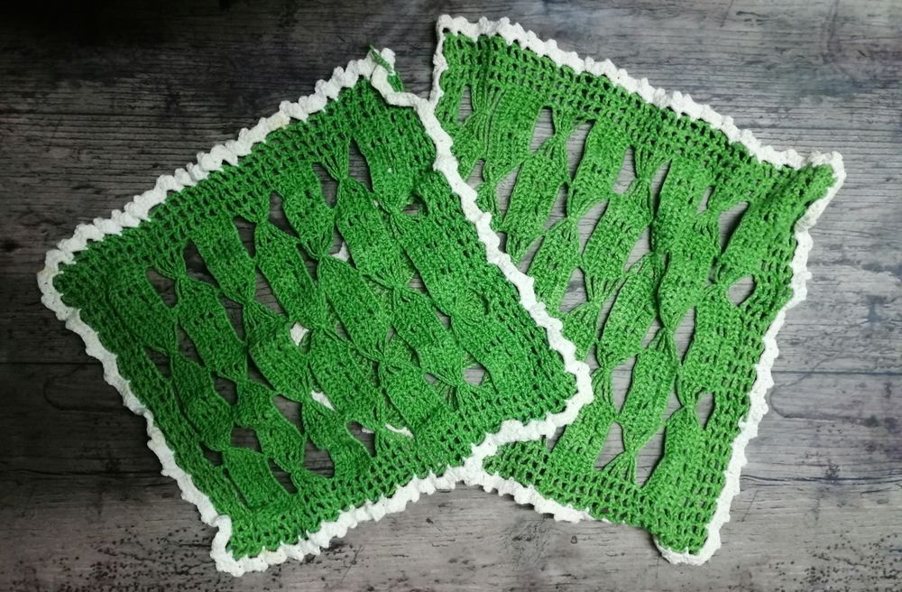 Toalhas bordadas Rosa e verde
