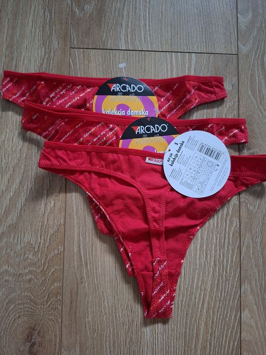 3x Stringi damskie Arcado, rozmiar S, bawełna