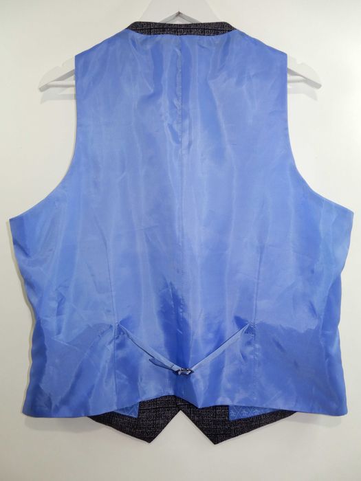 Kamizelka garniturowa elegancka wzór szara niebieska Penguin 44 R