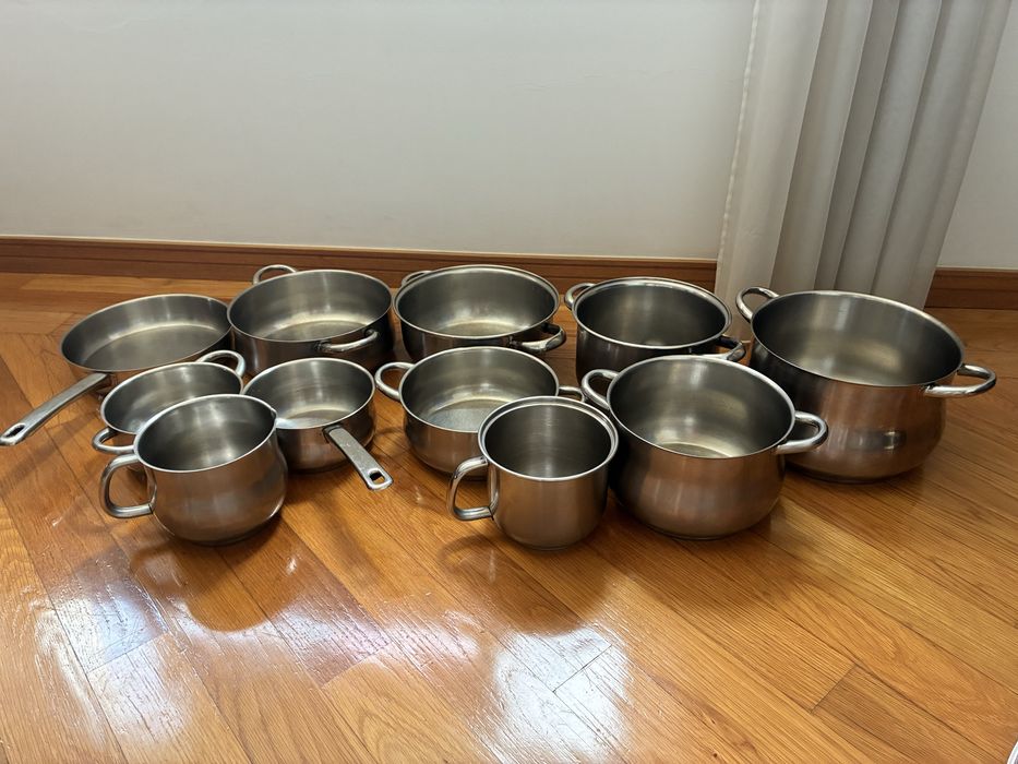 Conjunto de 11 panelas de inox