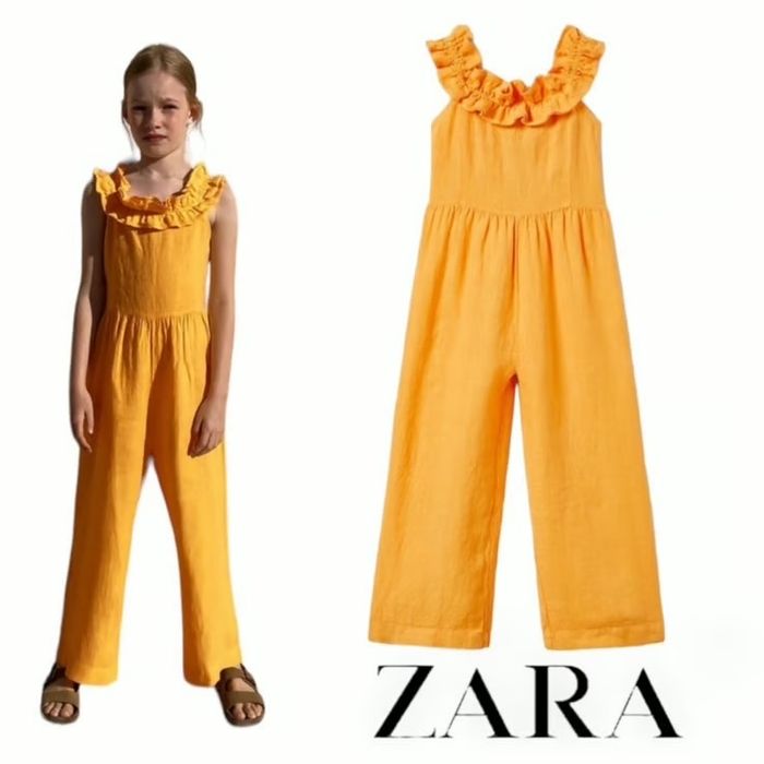 льняний жовтий комбінезон 122 Zara