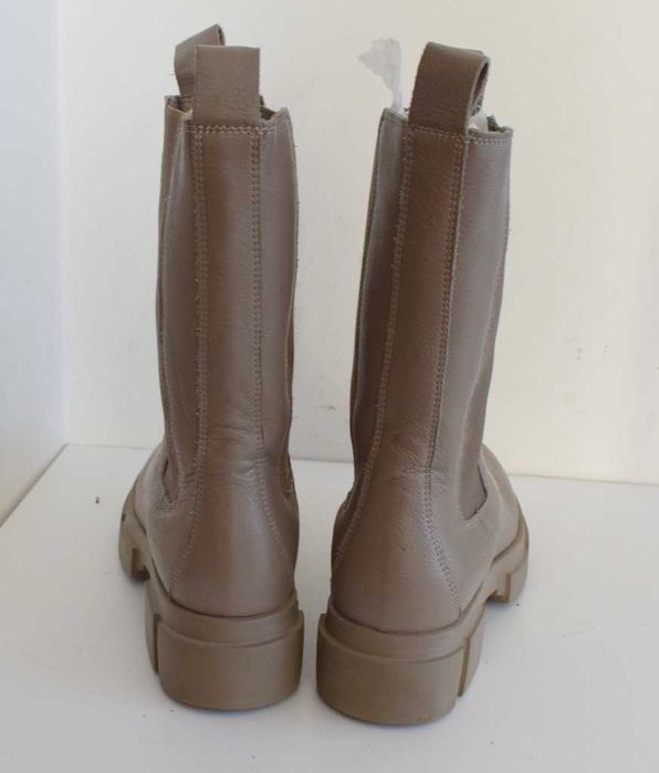 Copenhagen Botki damskie wysokie skórzane 39 beżowe