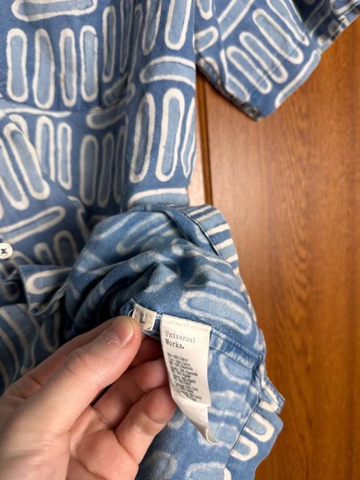 Universal works сорочка handblock print camp shirt, розмір l