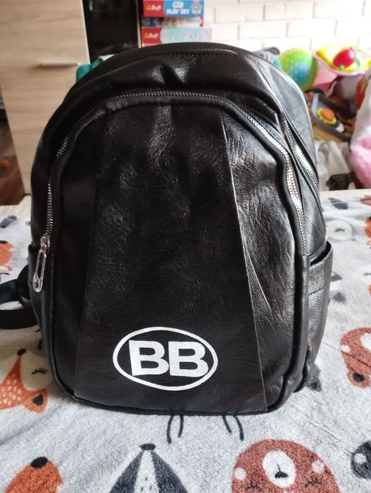 Plecak czarny eko skóra