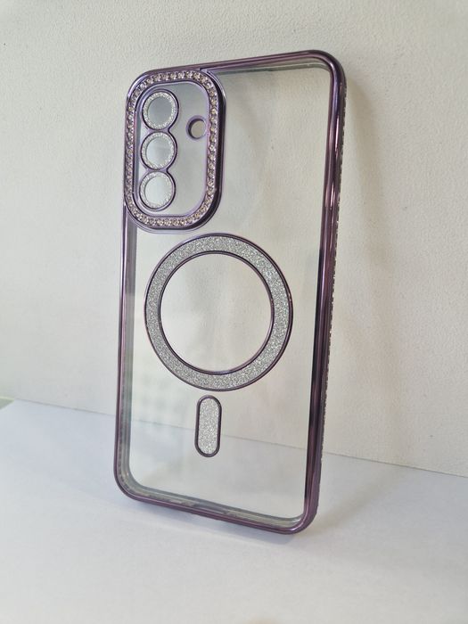 Bling Magsafe Case do Samsung Galaxy A36 5G fioletowy
