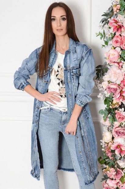 Płaszcz nowy z metką dżins, jeansowy, kurtka, sukienka