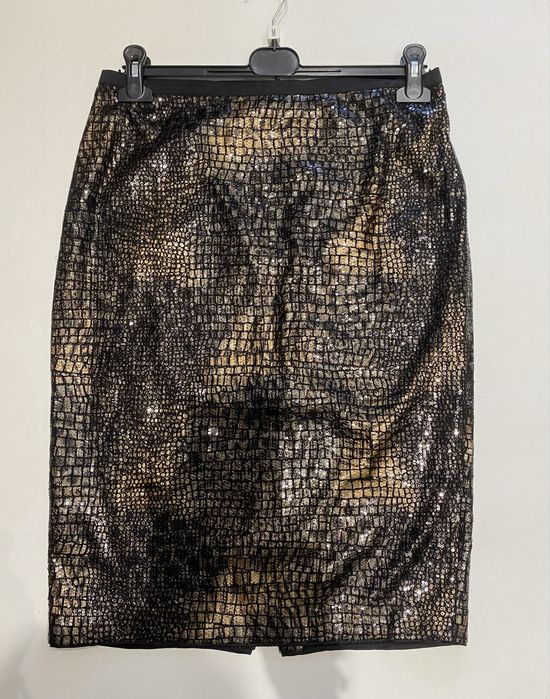 Спідниця міді Next з пайетками, принт рептилія, розмір M