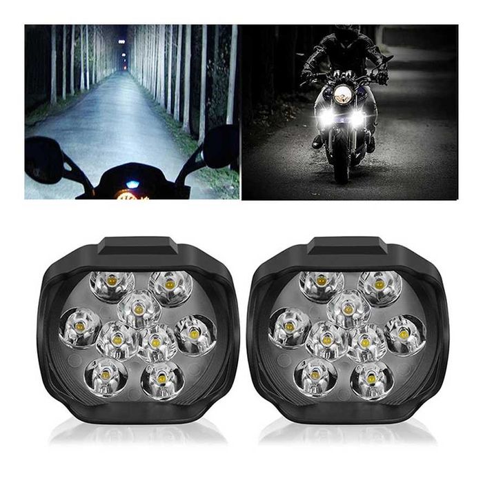 Par de faróis auxiliares 9 LED interruptor