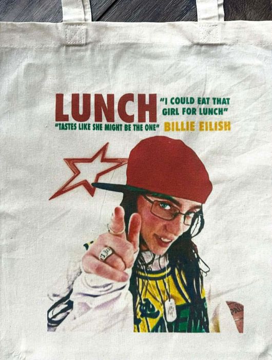 Torba bawełniana torebka tote bag bawełna billie eilish beżowa