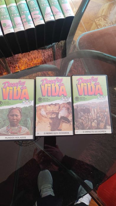 coleção de 31 cassetes VHS "Desafios da vida