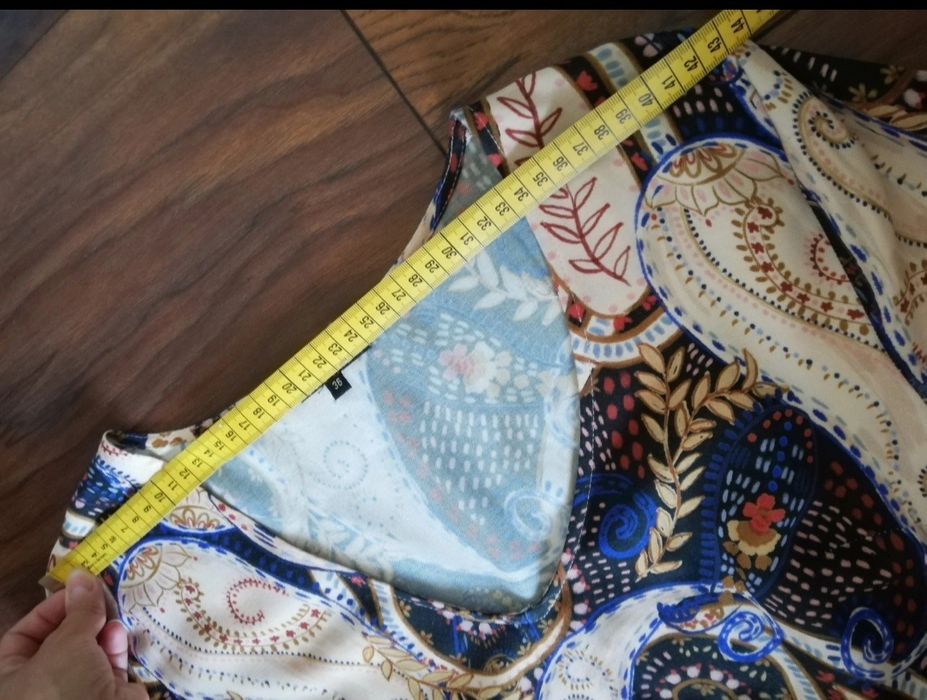 Sukienka maxi Top Secret 36 S motyw wzór rozporki wesele komunia impre