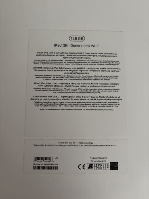 Ipad 8 generacji 128GB