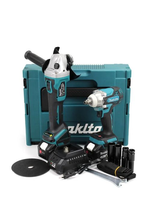 Акумуляторний набір 2 в 1 болгарка гайковерт кутова (турбінка) 21V 4Ah