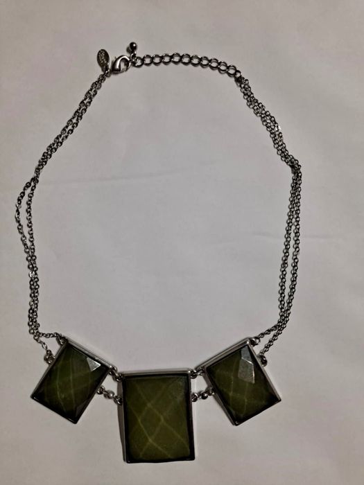 Naszyjnik ze stali nierdzewnej z kamieniem naturalnym