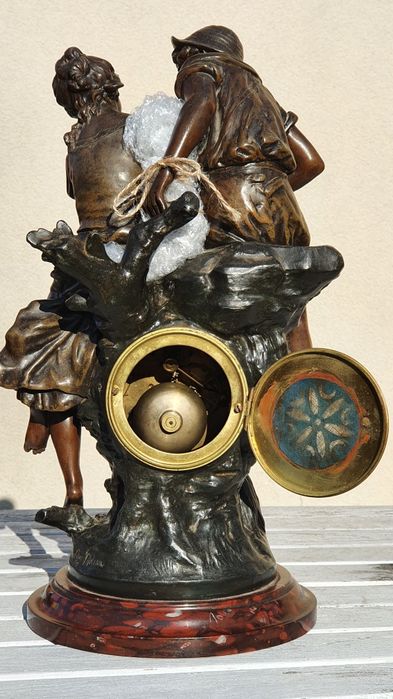 Zegar kominkowy antyk XIXwiek sygnowany August Moreau prezent na święt