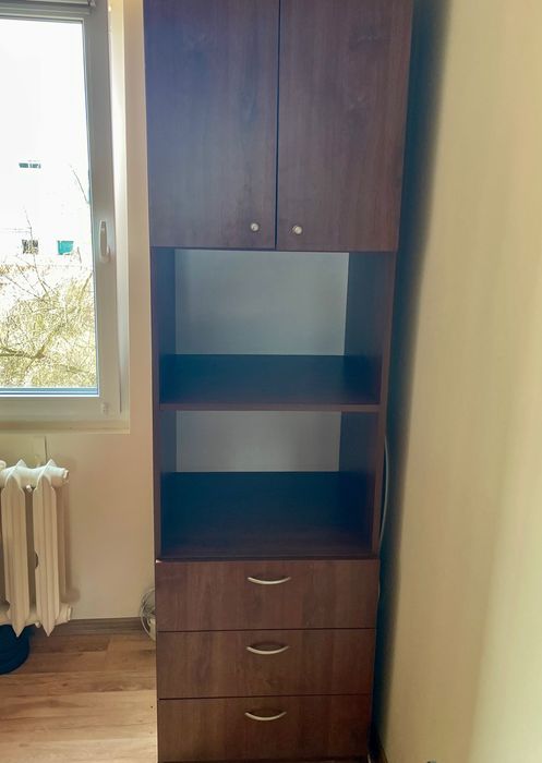 regał słupek wysoki z szafką i szufladami 220x60x55