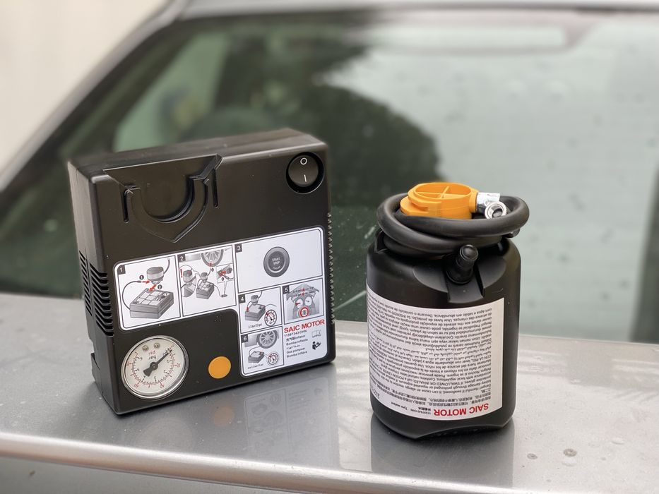 Compressor de ar para pneus com selante