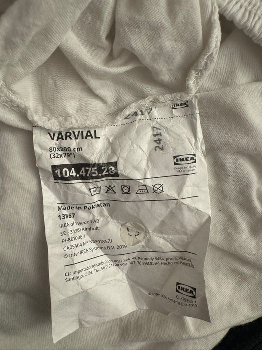 Prześcieradło z gumką VÅRVIAL IKEA, 80x200cm