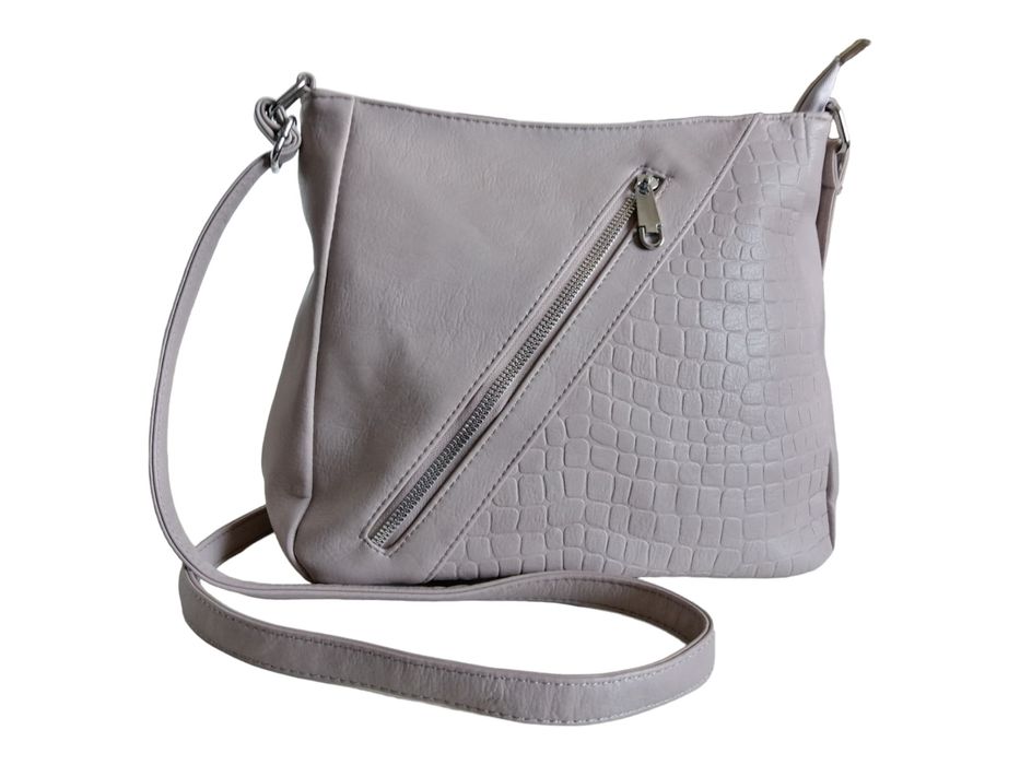 Klasyczna Torebka Damska Listonoszka Na Ramię - Beżowa