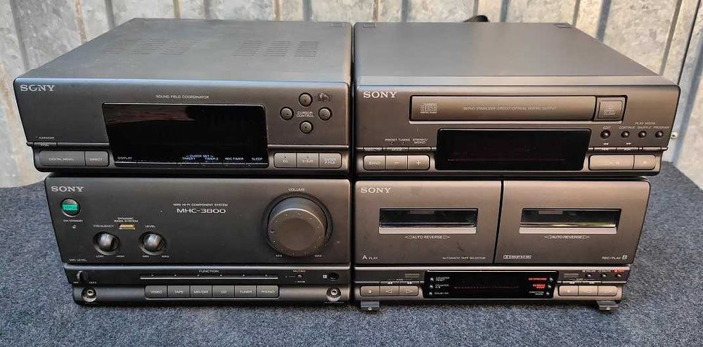 Mini wieża SONY MHC-3800 z kolumnami + pilot stan BDB