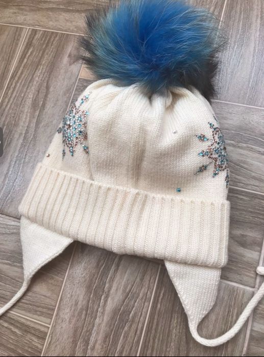 Шерстяная шапка с кристаллами Swarovski , 52-54