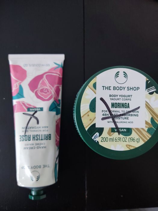 Zestaw kosmetyków 2 sztuki The body shop krem do rąk, jogurt do ciała