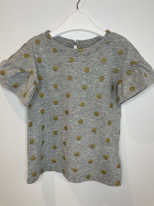 babyGAP bawełniana koszulka t-shirt z falowanym rękawem