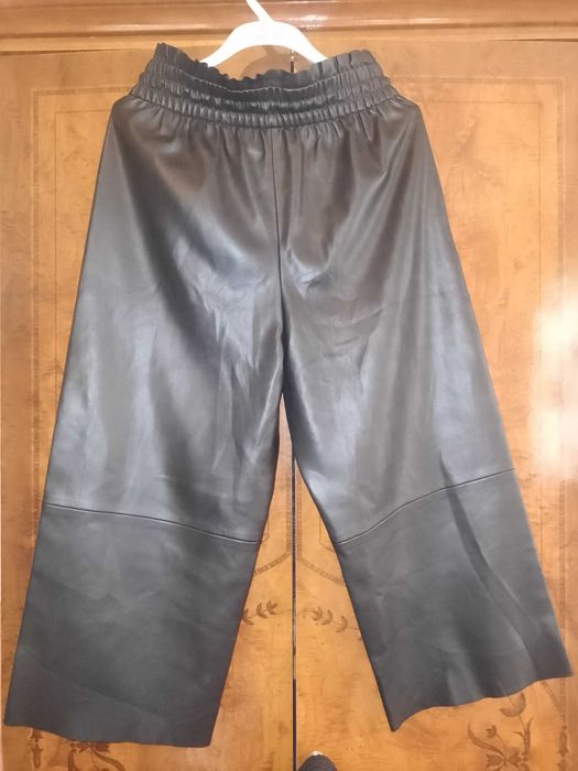Жіночі штани кюлоти на осінь, замінник шкіри