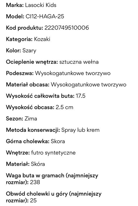 Lasocki kozaki rozm. 28