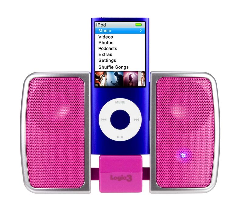 Colunas portáteis para iPod, MP3, e equipamentos audio IP102PK