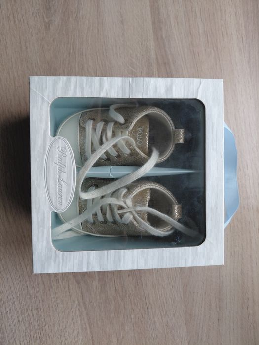Buty niemowlęce Ralph Lauren glitter gold złote | eur 18 | 6-9 msc