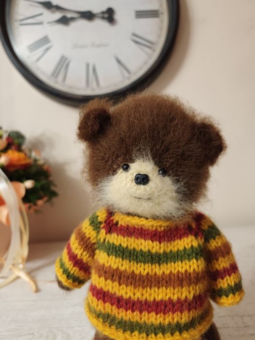 Miś na szydełku, maskotka prezent rękodzieło hand made