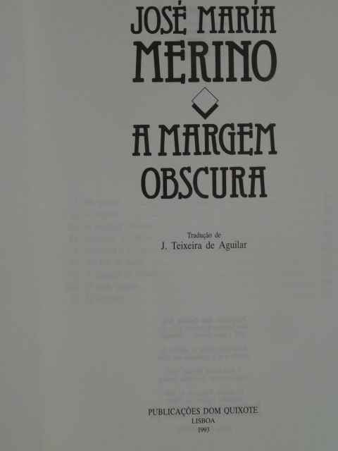 A Margem Obscura de José Maria Merino - 1ª Edição