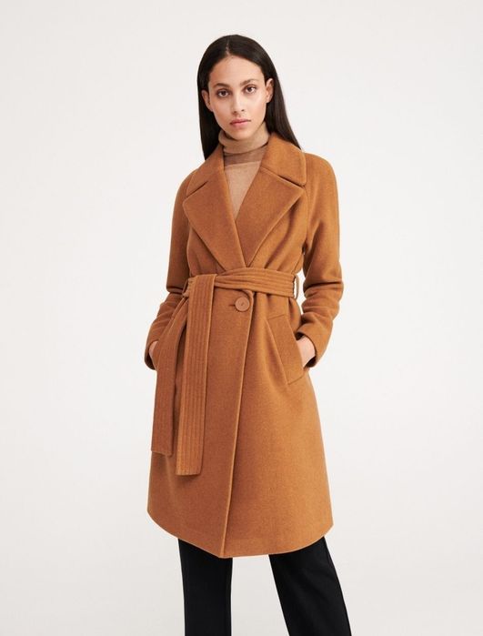 Пальто з додаванням шерсті коричневое пальто с добавлением шерсти