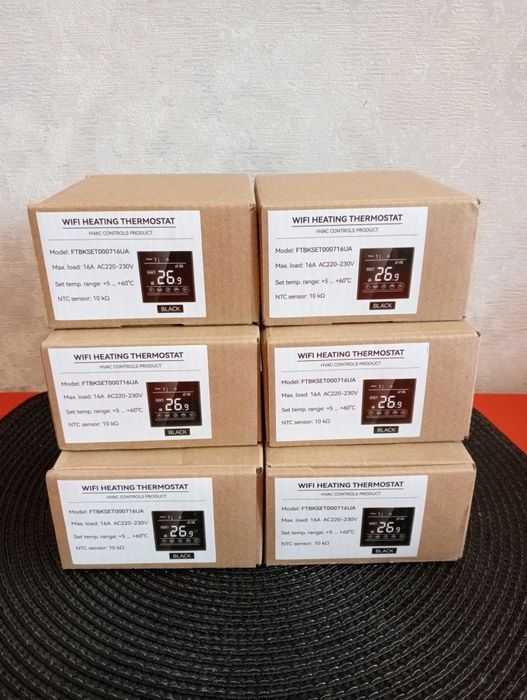 WiFi сенсорний програмований Терморегулятор. Black