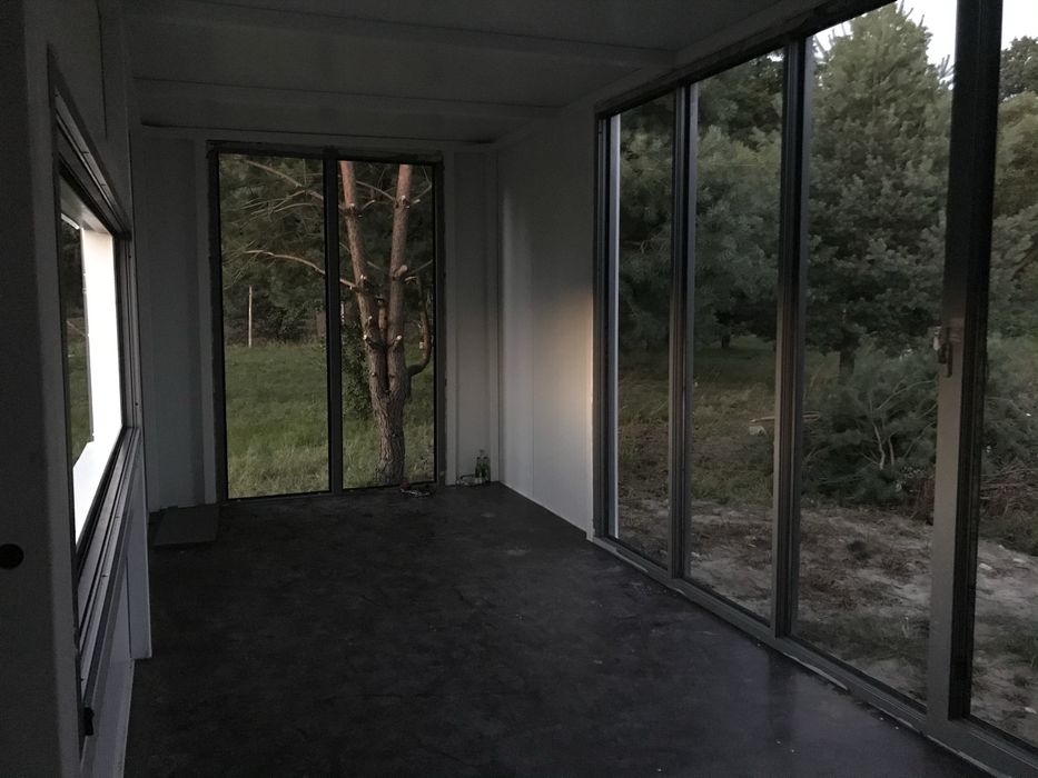 Dom modułowy 35 m2 całoroczny, duże przeszklenia