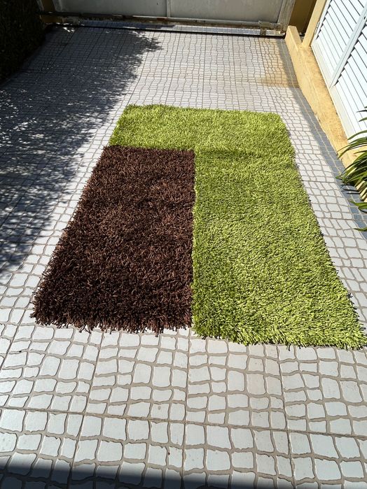 Tapetes Quarto Verdes e Castanho Escuro