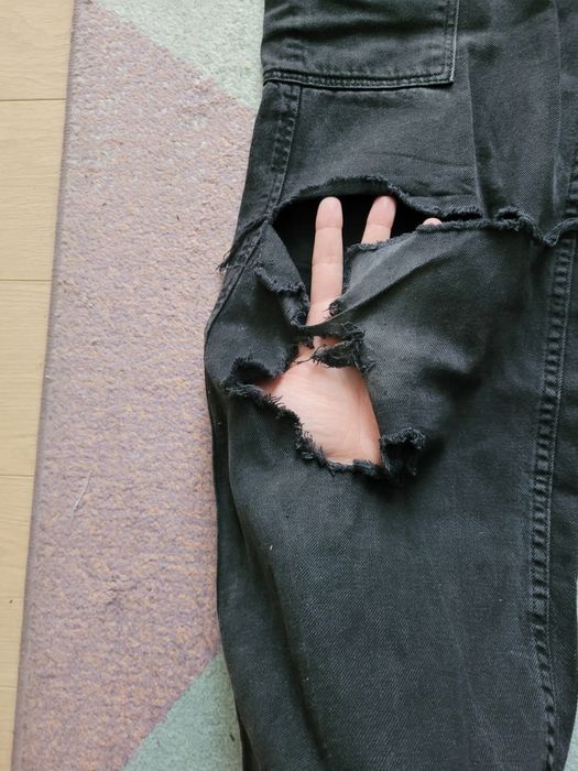 Bershka Spodnie Cargo Jeans Damskie 36 Czarne Wysoki Stan