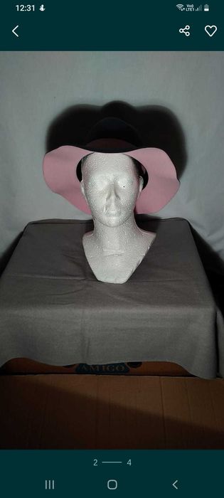 Kapelusz filcowy szary z rozem nowy